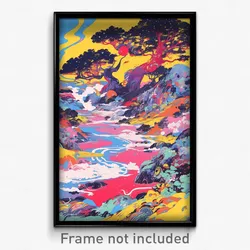 Art Poster - Cute Backwater (Psychedelic Trippy Weird 11x17 Cartoon Print)