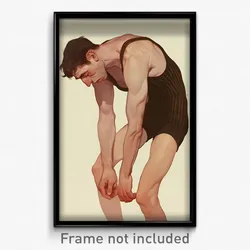 Art Poster - Man Feeling Remorse Wearing Loud Ribbed Leotard (Art Print)