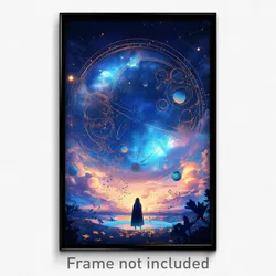 Art Poster - A Cosmic Explorer Sailing Through The Stars On A Spaceship Powered