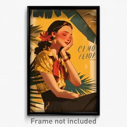 Spanish Movie Poster - Woman Feeling Calm, Crafty Summer Uniform (Art Print)