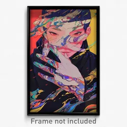 Anime Art Poster - Boy Feeling Impatient Wearing Able Two Tone Gloves (Print)