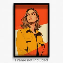 Spanish Movie Poster - Woman Feeling Contempt, Urban Orange Jacket (Art Print)