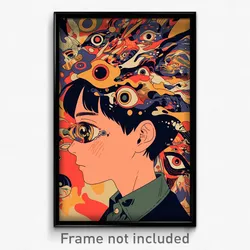 French Movie Poster - Boy Feeling Intrigued, Warped Lace Trimmed (Art Print)