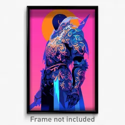 Anime Art Poster - Man Feeling Envy Wearing Striking Blue Armor (Print)