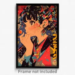 Spanish Movie Poster - Woman Feeling Astonished, Feminine Red Hakama (Art Print)