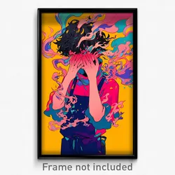 Anime Art Poster - Boy Feeling Shy Wearing Red Waist Apron (Print)