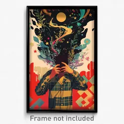 Mexican Movie Poster - Boy Feeling Lazy, Fluid Plaid Headwear (Mexico Art Print)
