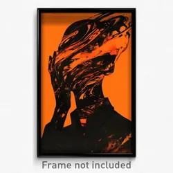 Art Poster - Orange Shadow (Psychedelic Trippy Weird 11x17 Print)