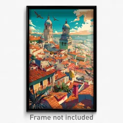 Spanish Movie Poster - Flashy Rooftops (Spain Psychedelic Art Retro Film Print)
