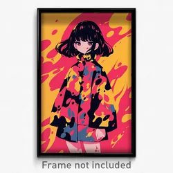 Anime Art Poster - Girl Feeling Determined Wearing Fancy Red Coat (Print)