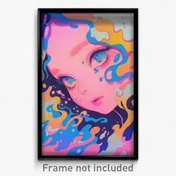 Art Poster - Liquid Moon (Psychedelic Trippy Weird 11x17 Cartoon Print)