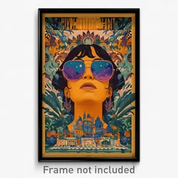 Mexican Movie Poster - Woman Feeling Hospitable, Taut Aviator Sunglasses (Print)