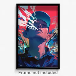 Indonesian Movie Poster - Man Feeling Bliss, Blue Peaked Cap (Art Print)