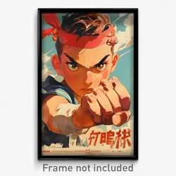 French Movie Poster - Boy Feeling Aggressive, Red White Scrunchie (Art Print)