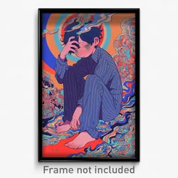 Anime Art Poster - Boy Feeling Gloomy Wearing Gentle Pant Suit (Print)