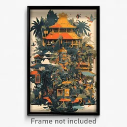 Indonesian Movie Poster - Gregarious Courtyard (Indonesia Retro Film Art Print)