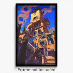Art Poster - Frightening Spanish Architecture (Psychedelic Trippy Weird Print)