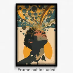 Greek Movie Poster - Man Feeling Thankful, Bulky Brown Ribbon (Greece Art Print)