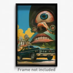 Brazilian Movie Poster - Distorted Car Dealership (Brazil Retro Film Art Print)