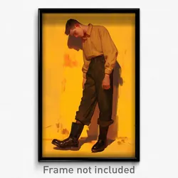 Art Poster - Man Feeling Bewildered, Outstanding Platform Boots (Art Print)