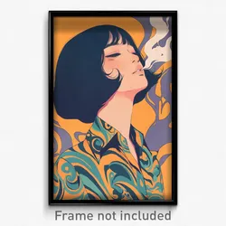 Indonesian Movie Poster - Woman Feeling Admiration, Mellow Print Shirt (Print)