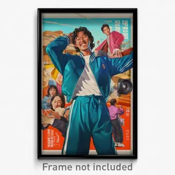 Korean Movie Poster - Man Feeling Carefree, Complex Jacket Around Waist (Print)