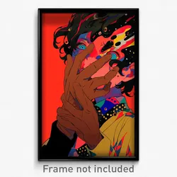 Anime Art Poster - Boy Feeling Apathy Wearing Dramatic Brown Gloves (Print)