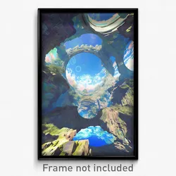 Art Poster - Spherical Arena (Psychedelic Trippy Weird 11x17 Cartoon Print)