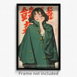Chinese Movie Poster - Woman Feeling Determined, Marvelous Green Cape (Print)