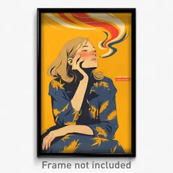 French Movie Poster - Woman Feeling Insecurity, Aged Shared Clothes (Art Print)