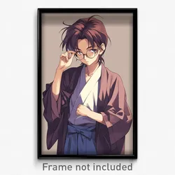 Anime Art Poster - Man Feeling Enchanted Wearing Aged Glasses (Print)