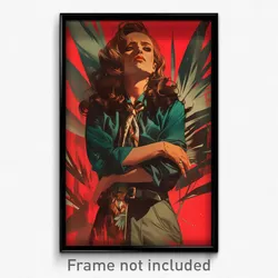 Mexican Movie Poster - Woman Feeling Self Loathing, Pricey Aqua Necktie (Print)