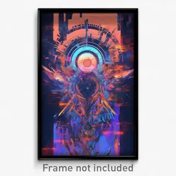 Movie Art Poster - Wire Frame Glitchy Port (Psychedelic Retro Weird Film Print)