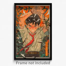 Japanese Movie Poster - Boy Feeling Determined, Tattered Orange Necktie (Print)