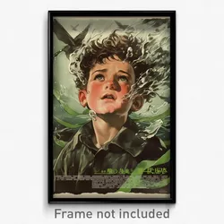 German Movie Poster - Boy Feeling Astonished, Fluid Green Ribbon (Art Print)