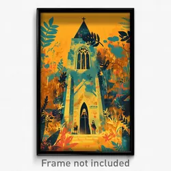 Icelandic Movie Poster - Jaw Dropping Church (Iceland Retro Film Art Print)