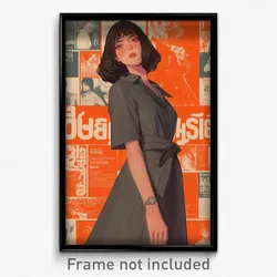 Thai Movie Poster - Girl Feeling Vigilance, Awesome Grey Dress (Art Print)