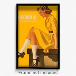 German Movie Poster - Woman Feeling Satisfaction, Cheery White Socks (Art Print)