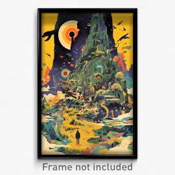 Icelandic Movie Poster - Large Mill (Iceland Psychedelic Art Retro Film Print)