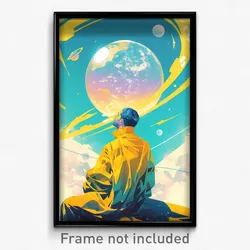 Movie Art Poster - Man Feeling Positive, Upbeat Baggy Clothes (Retro Film Print)