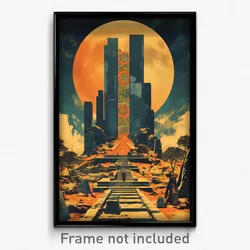 Hebrew Movie Poster - Tall Pavillion (Israel Psychedelic Art Retro Film Print)