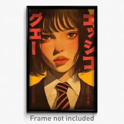 Vietnamese Movie Poster - Girl Feeling Puzzled, Shadowy Striped Necktie (Print)