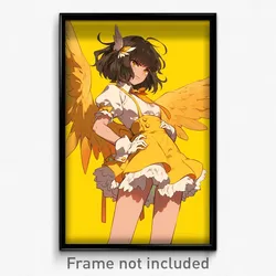 Anime Art Poster - Woman Feeling Negative Wearing Adorable Yellow Wings (Print)
