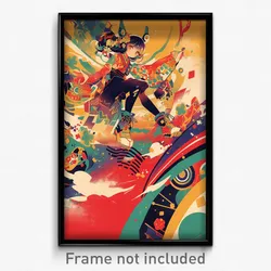 Spanish Movie Poster - Girl Feeling Trust, Kaleidoscopic Boots (Spain Art Print)