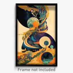 Icelandic Movie Poster - Spherical Circle (Iceland Retro Film Art Print)