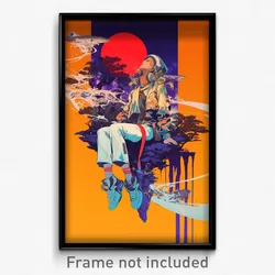 Movie Art Poster - Woman Feeling Tension, Red Ankle Ribbon (Retro Film Print)