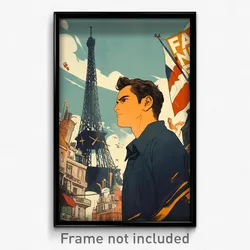 French Movie Poster - Man Feeling Pessimism, Thoughtful Raglan Sleeves (Print)