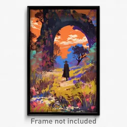 Art Poster - Ancient Grassland (Psychedelic Trippy Weird 11x17 Cartoon Print)