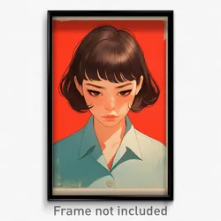 Thai Movie Poster - Girl Feeling Glumness, Thoughtful Blue Collar (Art Print)