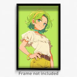 Anime Art Poster - Girl Feeling Insightful Wearing Relaxing Frilled Choker